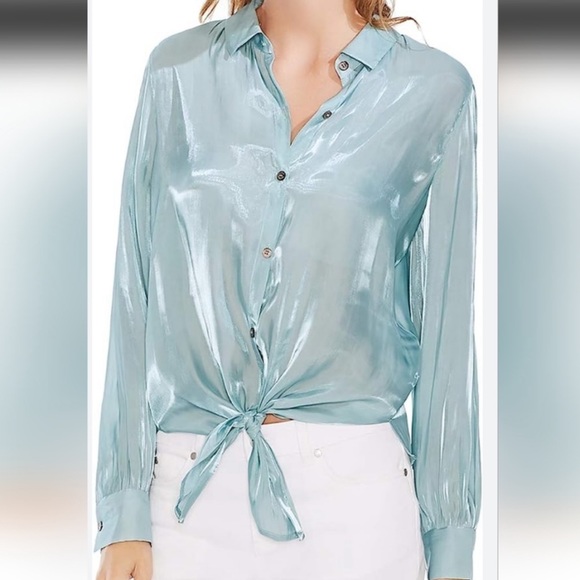 Vince Camuto Women’s Tie waist Iridescent Blouse size Small - Picture 2 of 8